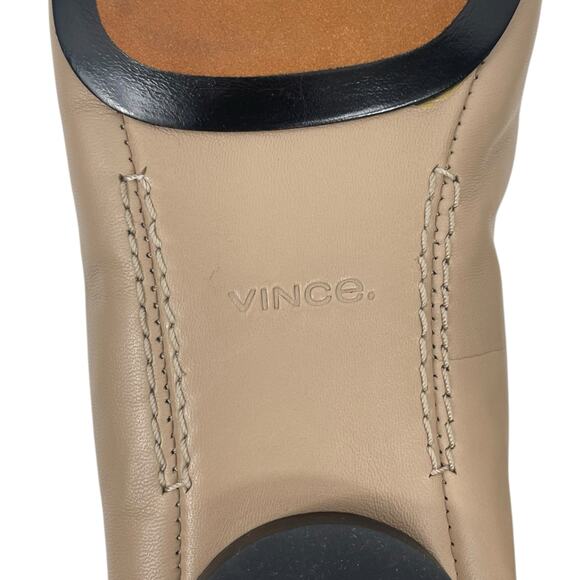 Vince Vivian Nappa Leather Mary Jane Flats Taupe Clay Size 8.5M - Picture 10 of 14